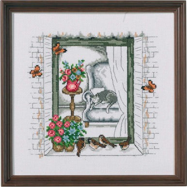 Joy Sunday Cross Stitch Kits 14CT Counted Close Friend 14.17x12.60 or 36cmx32cm Easy Patterns Embroidery for Girls Crafts DMC Cross-Stitch Supplies Needlework